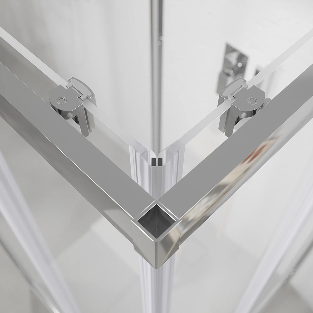 Box doccia cromato 3 lati 70x70x70 cm con doppio scorrevole h190 cm e vetro trasparente 6 mm | Tremiti Box doccia cromato 3 lati 70x70x70 cm con doppio scorrevole h190 cm e vetro trasparente 6 mm | Tremiti