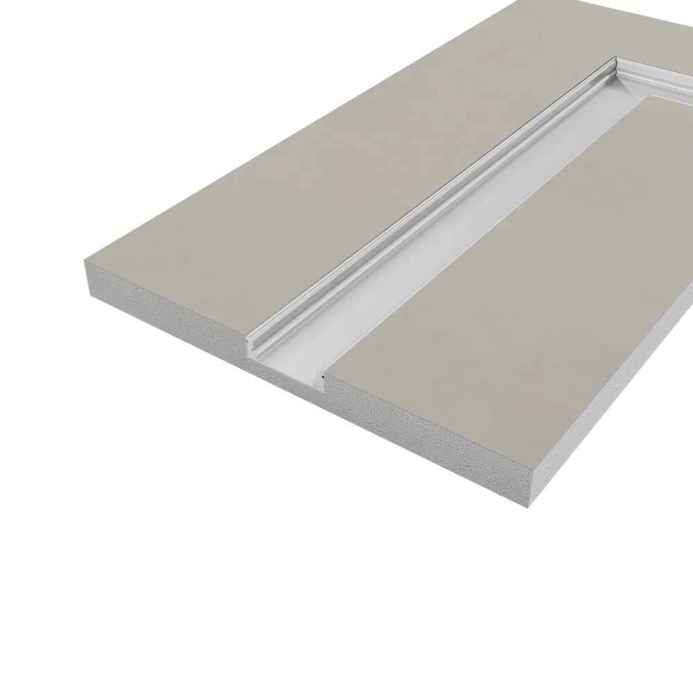 Cartongesso con profilo in alluminio integrato "L"