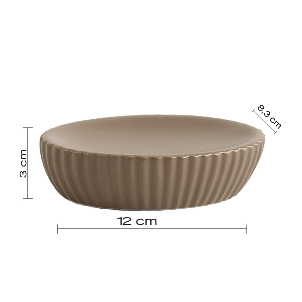 Portasapone Gedy in ceramica tortora | Marika
