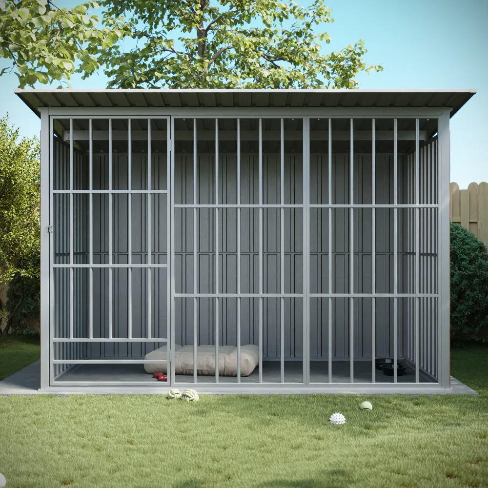 Box per cani in acciaio zincato 270x161x182cm effetto legno Box per cani in acciaio zincato 270x161x182cm effetto legno