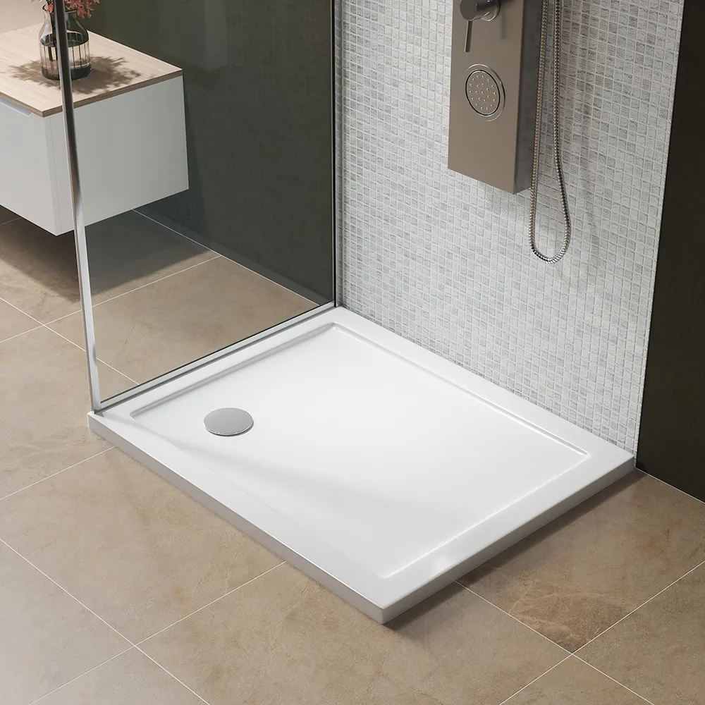 Piatto doccia 70x90 cm bianco lucido bordato in acrilico rinforzato | Asteios Piatto doccia 70x90 cm bianco lucido bordato in acrilico rinforzato | Asteios