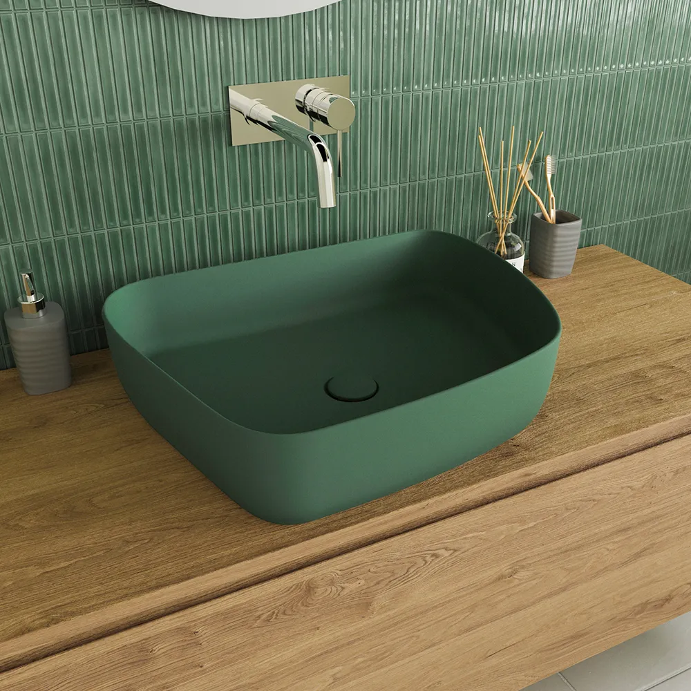 Lavabo da appoggio tondo 55,5x44x14 verde | Persico Lavabo da appoggio tondo 55,5x44x14 verde | Persico