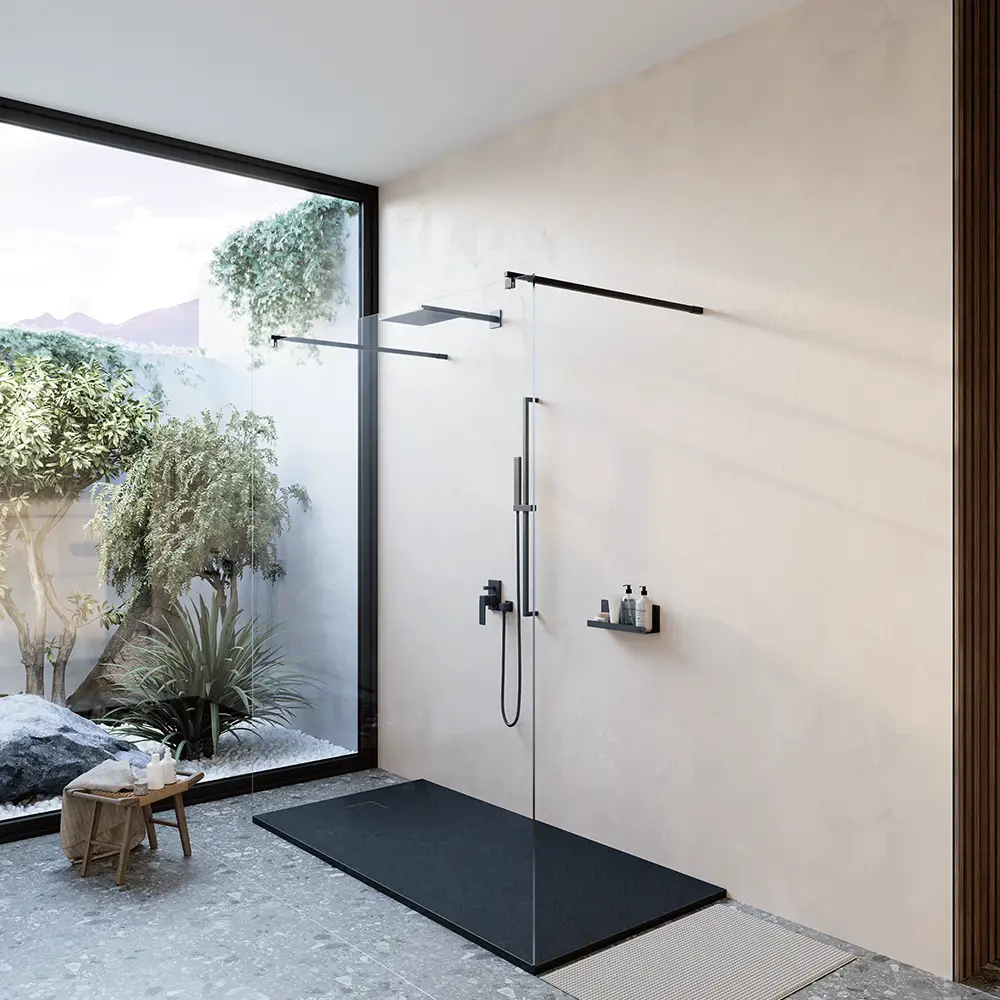 Piatto doccia 80x170 cm colore nero effetto pietra | Samos Piatto doccia 80x170 cm colore nero effetto pietra | Samos