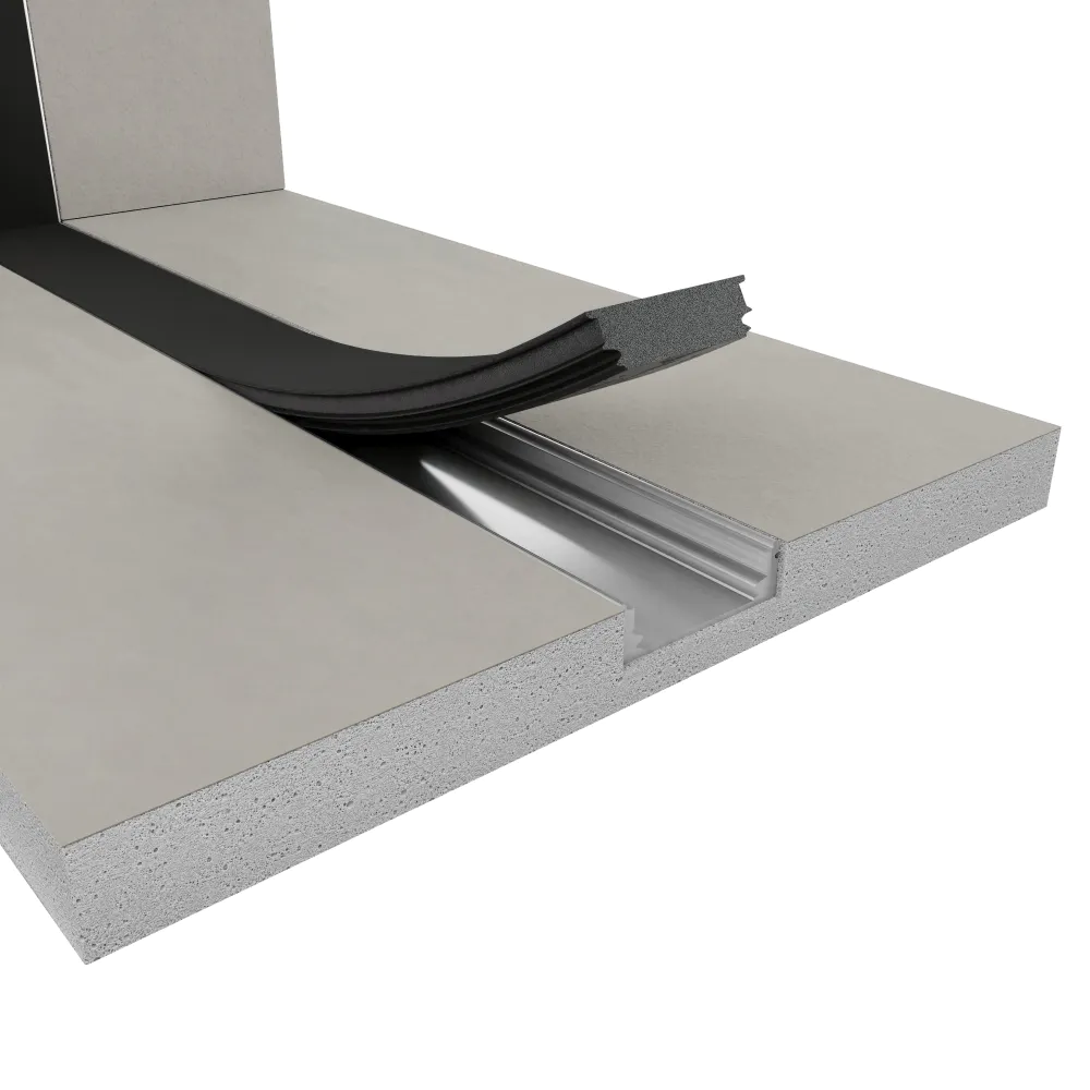 Cartongesso con profilo in alluminio integrato "L" angolo tra soffitto e parete