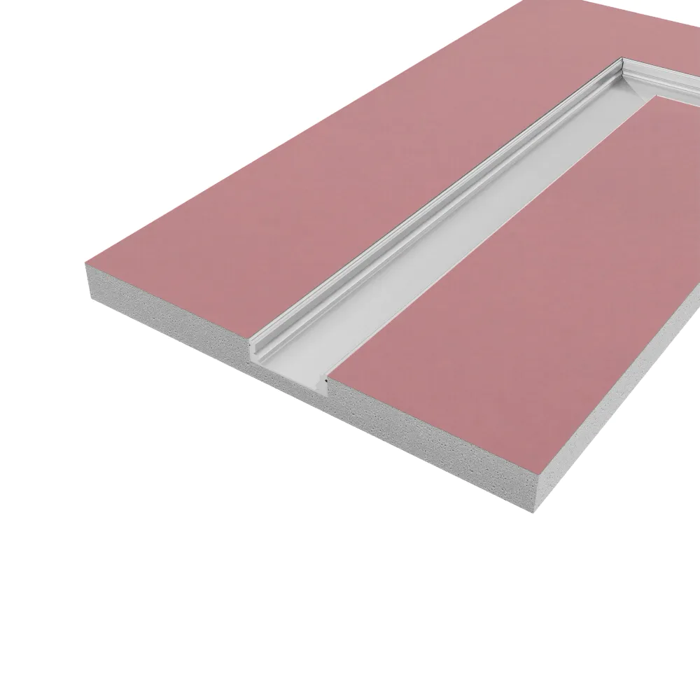 Cartongesso con profilo in alluminio integrato "L" ignifugo