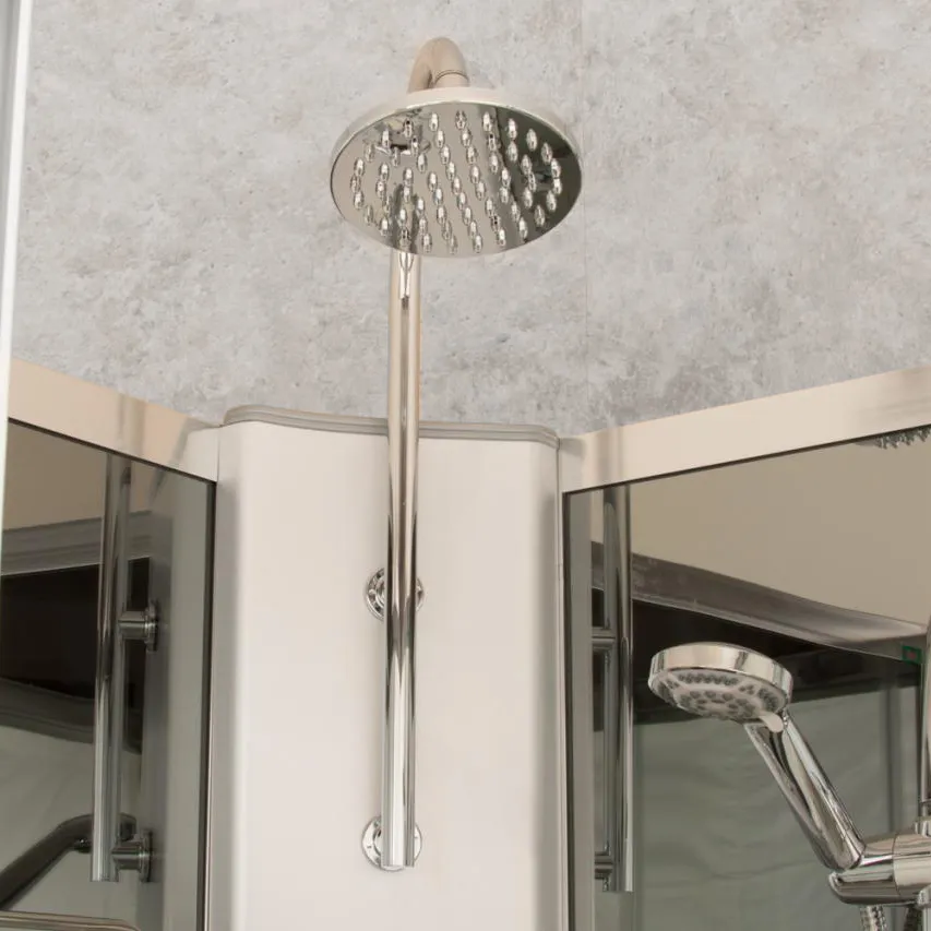 Dettaglio soffione doccia idromassaggio con tetto aperto cabina doccia Sylt Dettaglio soffione doccia idromassaggio con tetto aperto cabina doccia Sylt