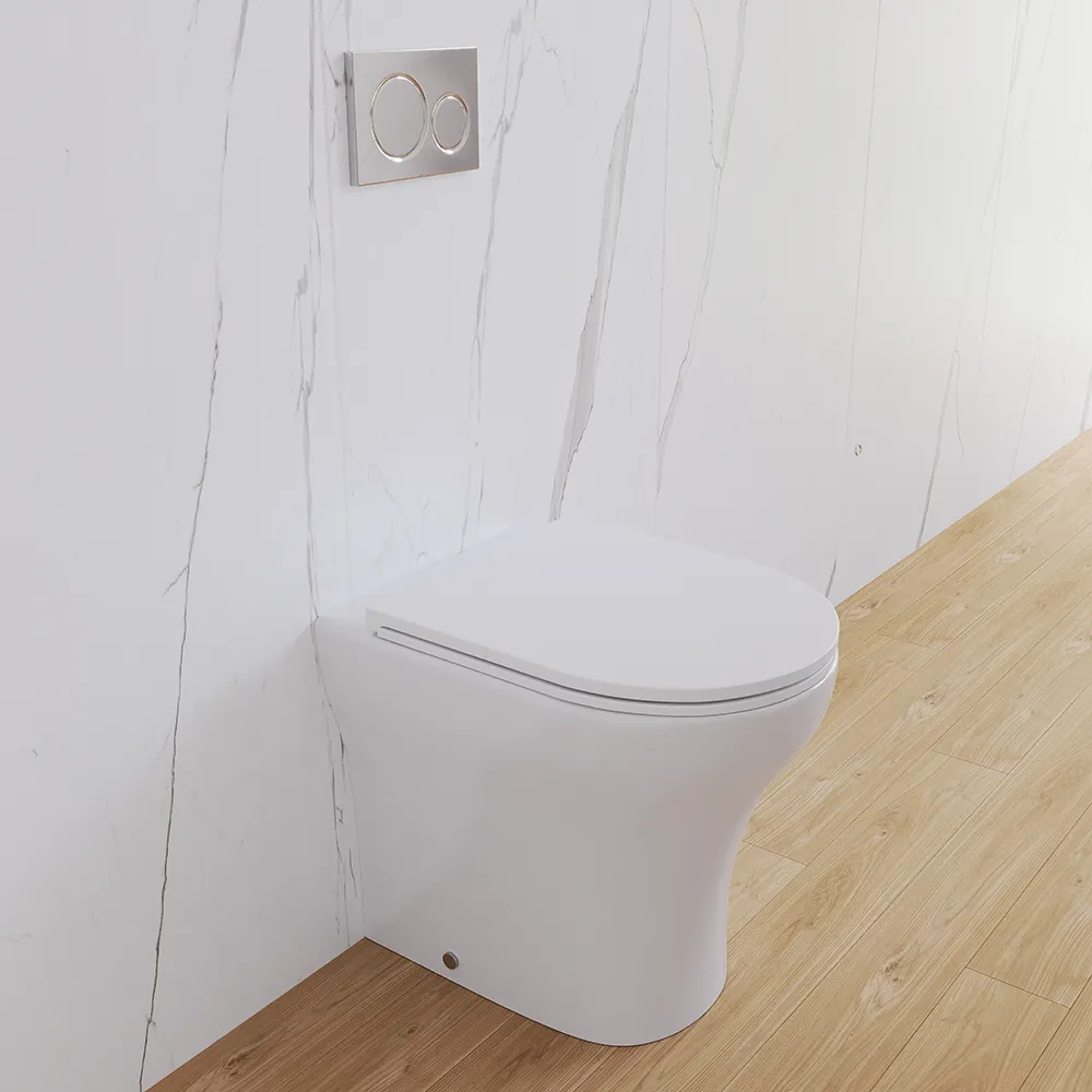 Vaso filomuro rimless in ceramica bianco lucido con sedile soft-close | Nassau Vaso filomuro rimless in ceramica bianco lucido con sedile soft-close | Nassau