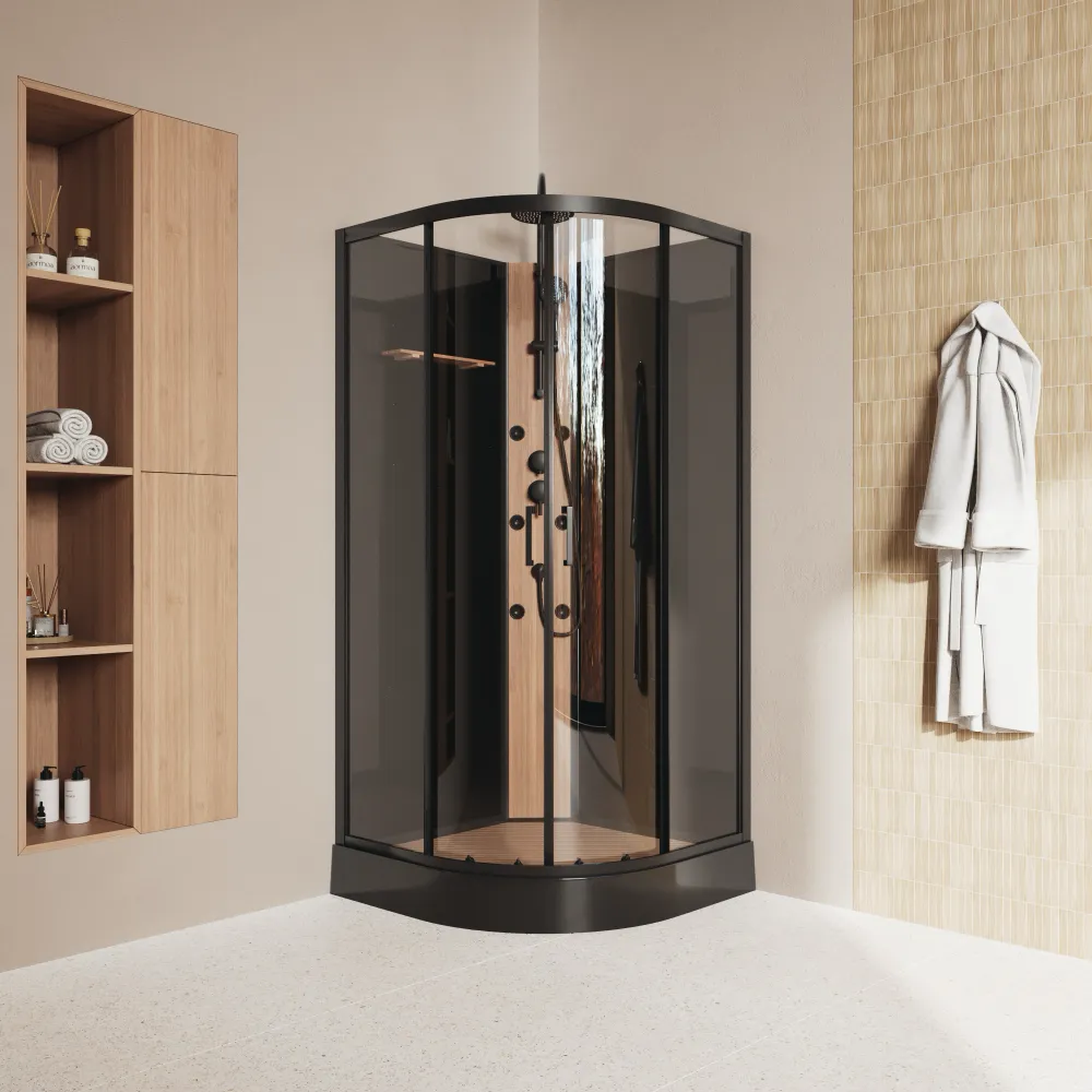 Cabina doccia idromassaggio semicircolare 90x90 cm multifunzione h225cm | Brac
