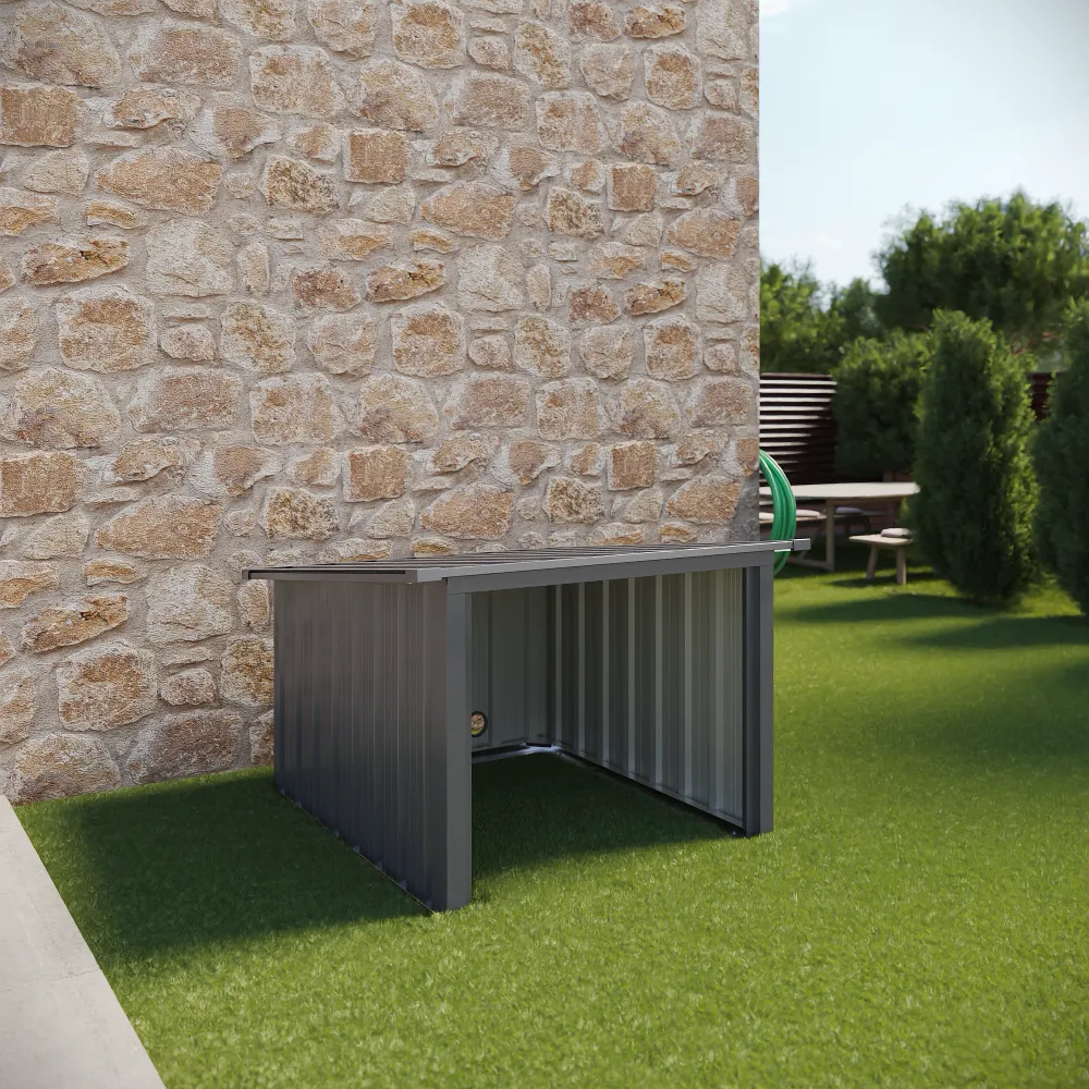 Garage per tosaerba in acciaio zincato grigio 90,5x89x62/51cm Garage per tosaerba in acciaio zincato grigio 90,5x89x62/51cm