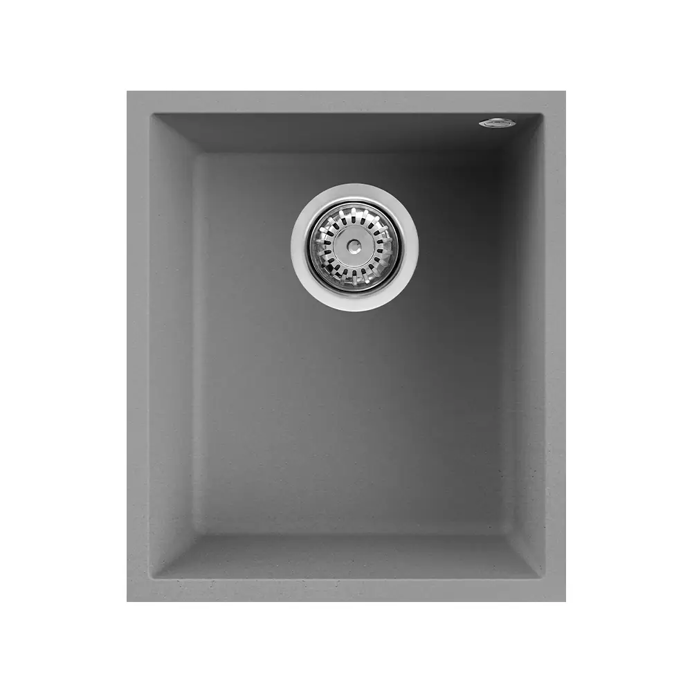 Elleci lavello da cucina 1 vasca 38x44cm in granitek cemento installazione sottotop | Quadra 100 Elleci lavello da cucina 1 vasca 38x44cm in granitek cemento installazione sottotop | Quadra 100