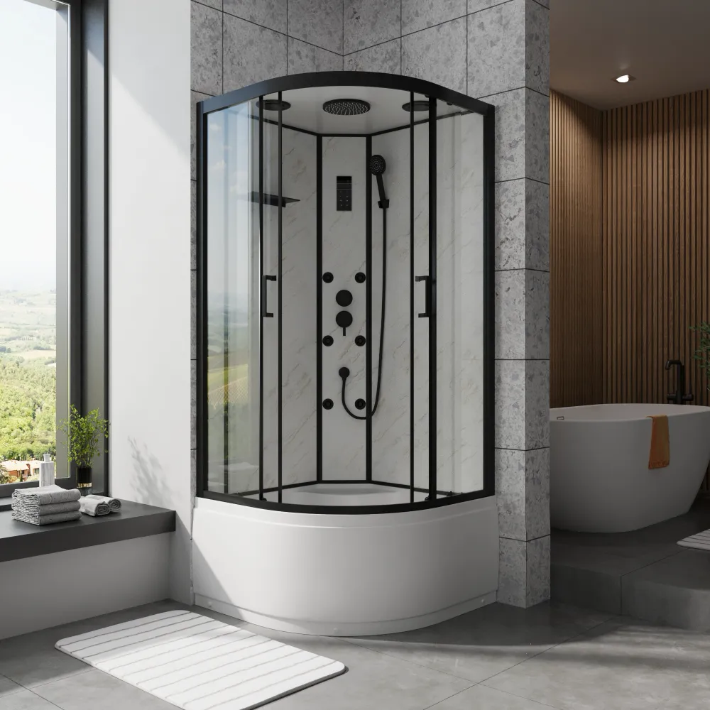 Cabina doccia idromassaggio semicircolare 85x85 cm multifunzione h215cm | Zante Cabina doccia idromassaggio semicircolare 85x85 cm multifunzione h215cm | Zante