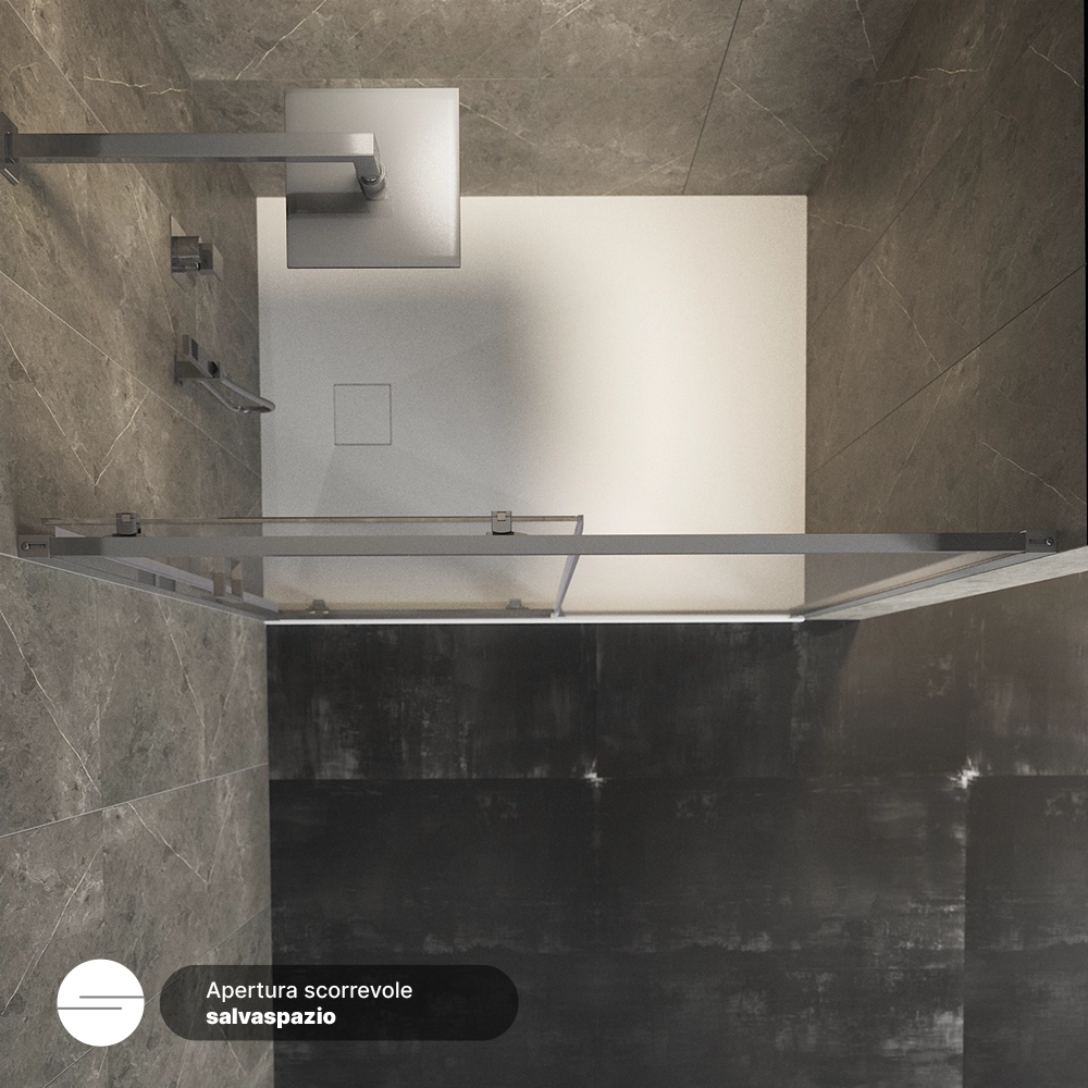 Porta doccia 140cm apertura scorrevole vetro 6mm trasparente | Aruba Porta doccia 140cm apertura scorrevole vetro 6mm trasparente | Aruba