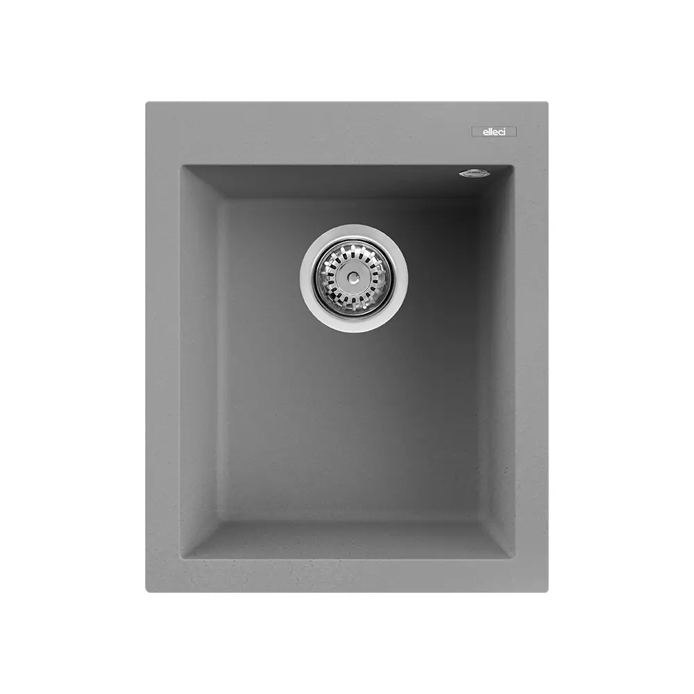 Elleci lavello da cucina 1 vasca 41x50cm in granitek cemento installazione sopratop | Quadra 100 Elleci lavello da cucina 1 vasca 41x50cm in granitek cemento installazione sopratop | Quadra 100