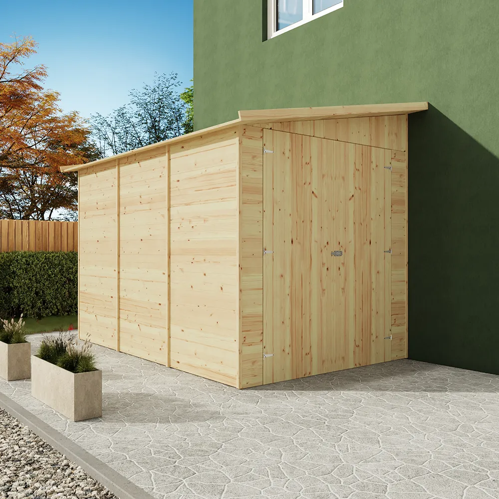 Casetta addossata in legno 318x222cm doppia porta - 5,72 metri quadri Casetta addossata in legno 318x222cm doppia porta - 5,72 metri quadri