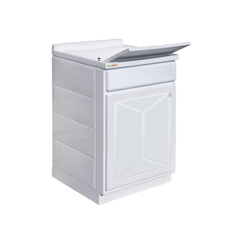 Lavatoio 50x50 cm bianco 1 anta con vasca e asse lavapanni Lavatoio 50x50 cm bianco 1 anta con vasca e asse lavapanni