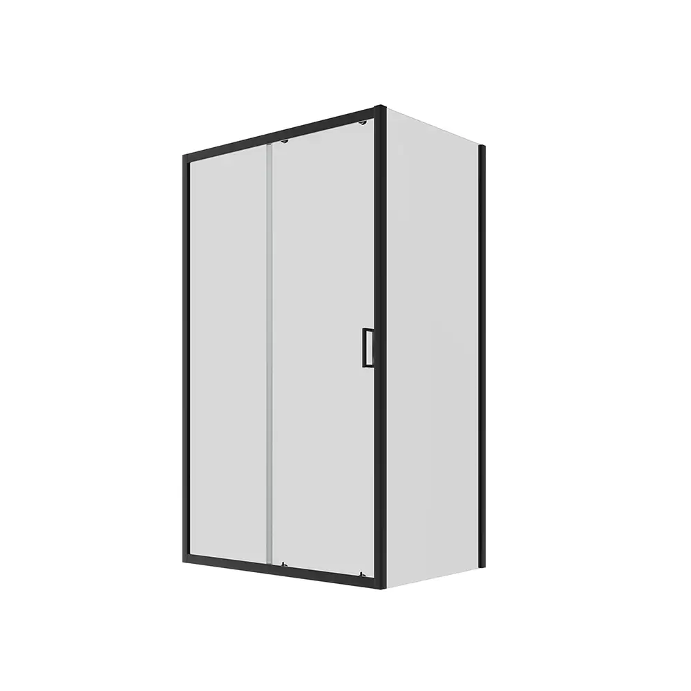 Box doccia 80x120 cm scorrevole vetro 6mm trasparente profili nero opaco | Lipari Box doccia 80x120 cm scorrevole vetro 6mm trasparente profili nero opaco | Lipari
