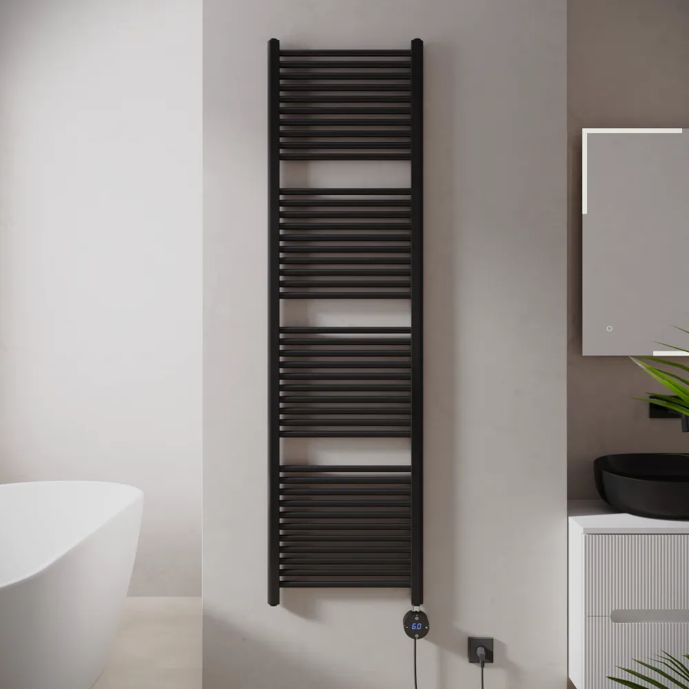 Termoarredo scaldasalviette elettrico 1800x500 nero con termostato digitale | Antares