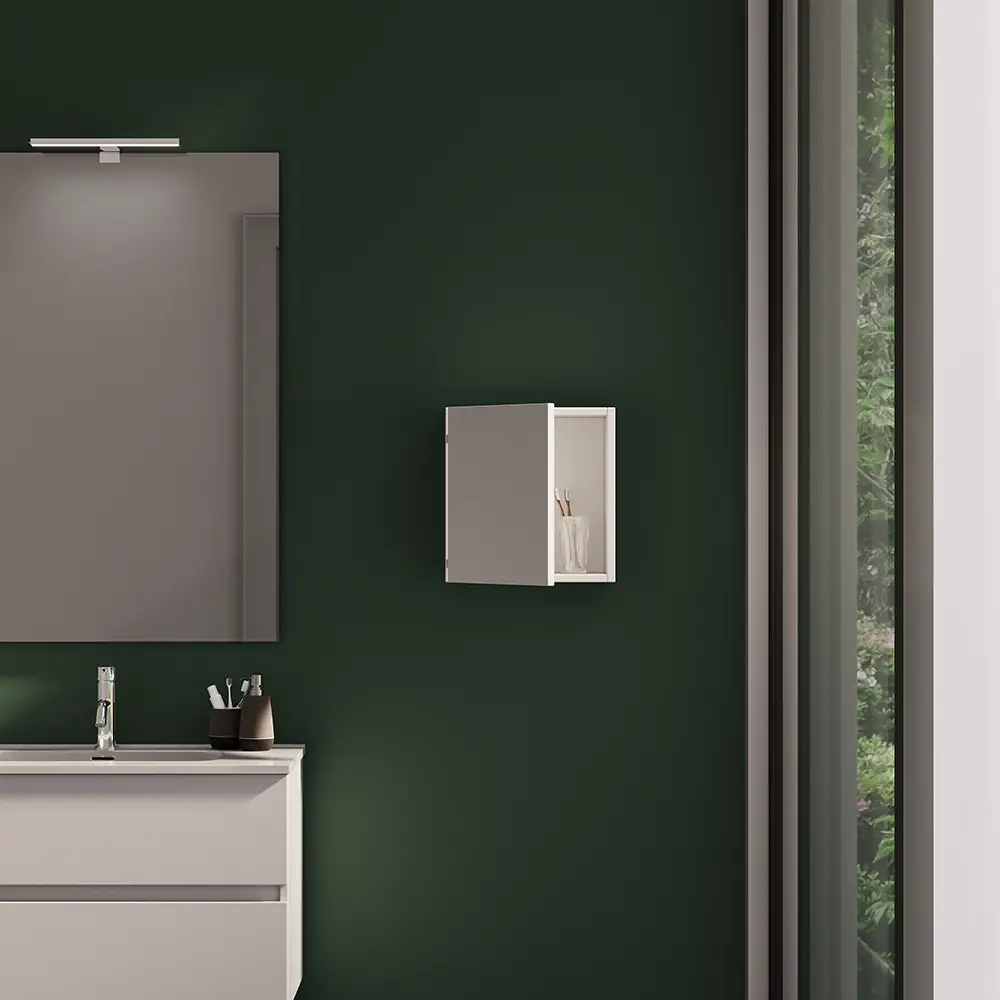 Pensile bagno sospeso 35x35 cm bianco effetto legno reversibile | Yili Pensile bagno sospeso 35x35 cm bianco effetto legno reversibile | Yili