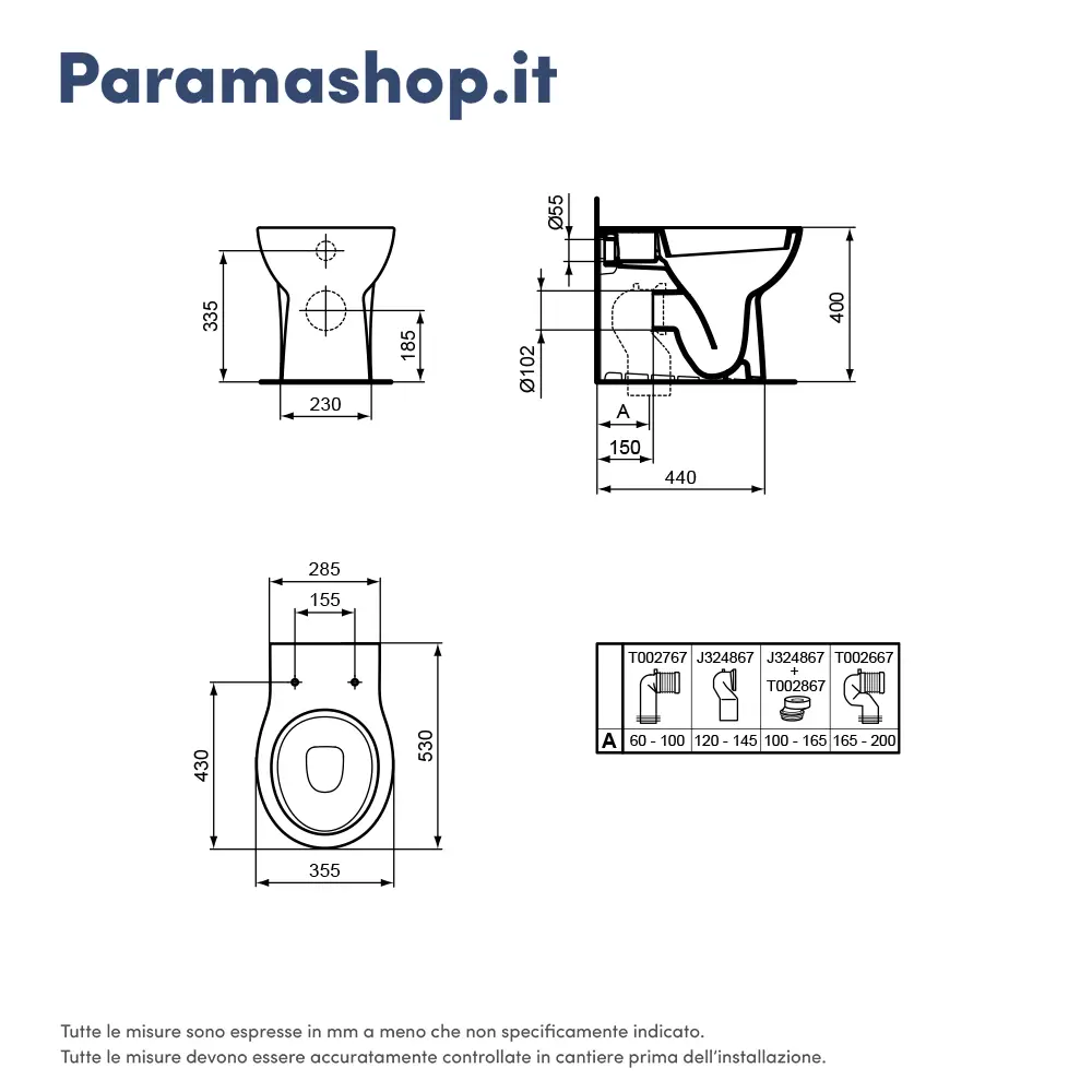 IDEAL STANDARD Coppia di sanitari filomuro: Bidet e Wc con sedile con cerniere in plastica | Eurovit IDEAL STANDARD Coppia di sanitari filomuro: Bidet e Wc con sedile con cerniere in plastica | Eurovit