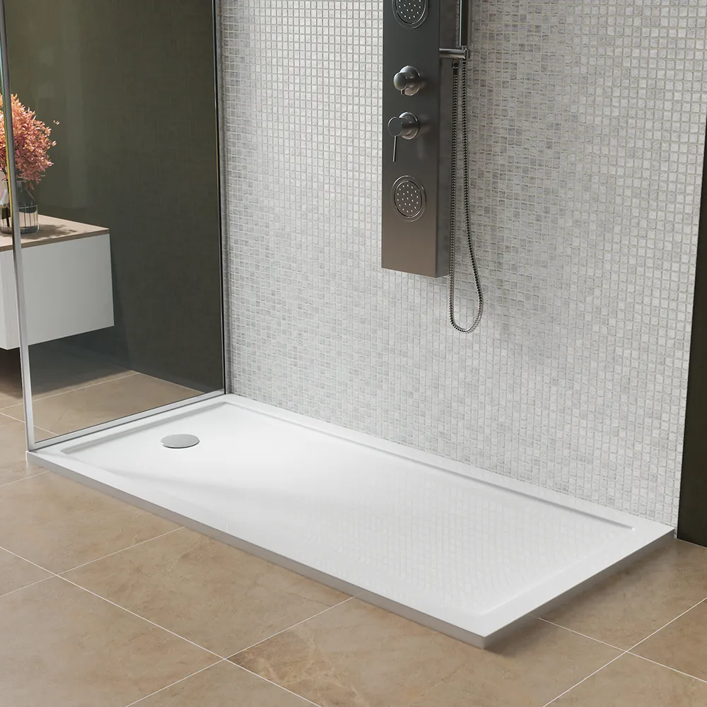 Piatto doccia 70x140 cm bianco lucido bordato in acrilico rinforzato | Asteios Piatto doccia 70x140 cm bianco lucido bordato in acrilico rinforzato | Asteios