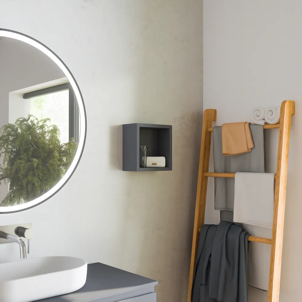 Pensile bagno sospeso a giorno 25x25cm color grigio opaco | Ardenne Pensile bagno sospeso a giorno 25x25cm color grigio opaco | Ardenne