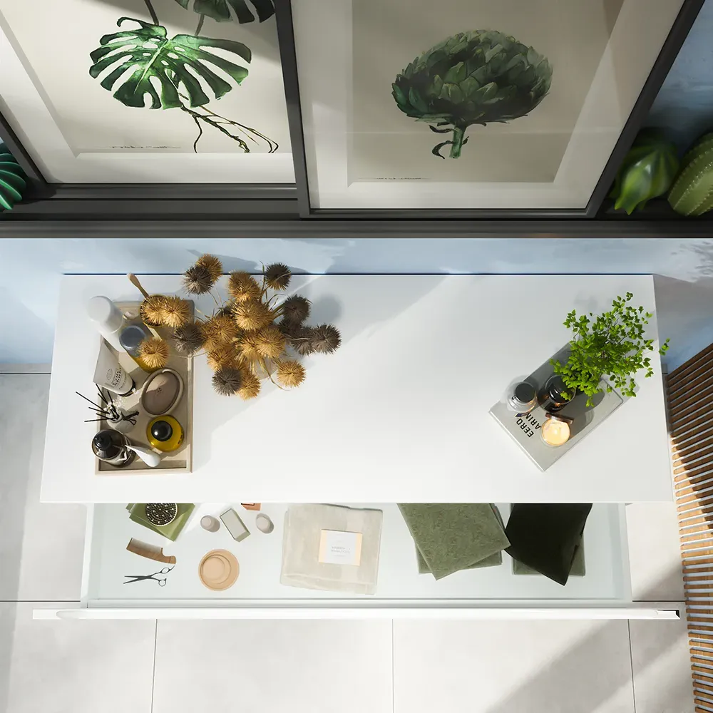 Cassettone scorrevole 90cm bianco opaco chiusura soft-close | Bako Cassettone scorrevole 90cm bianco opaco chiusura soft-close | Bako