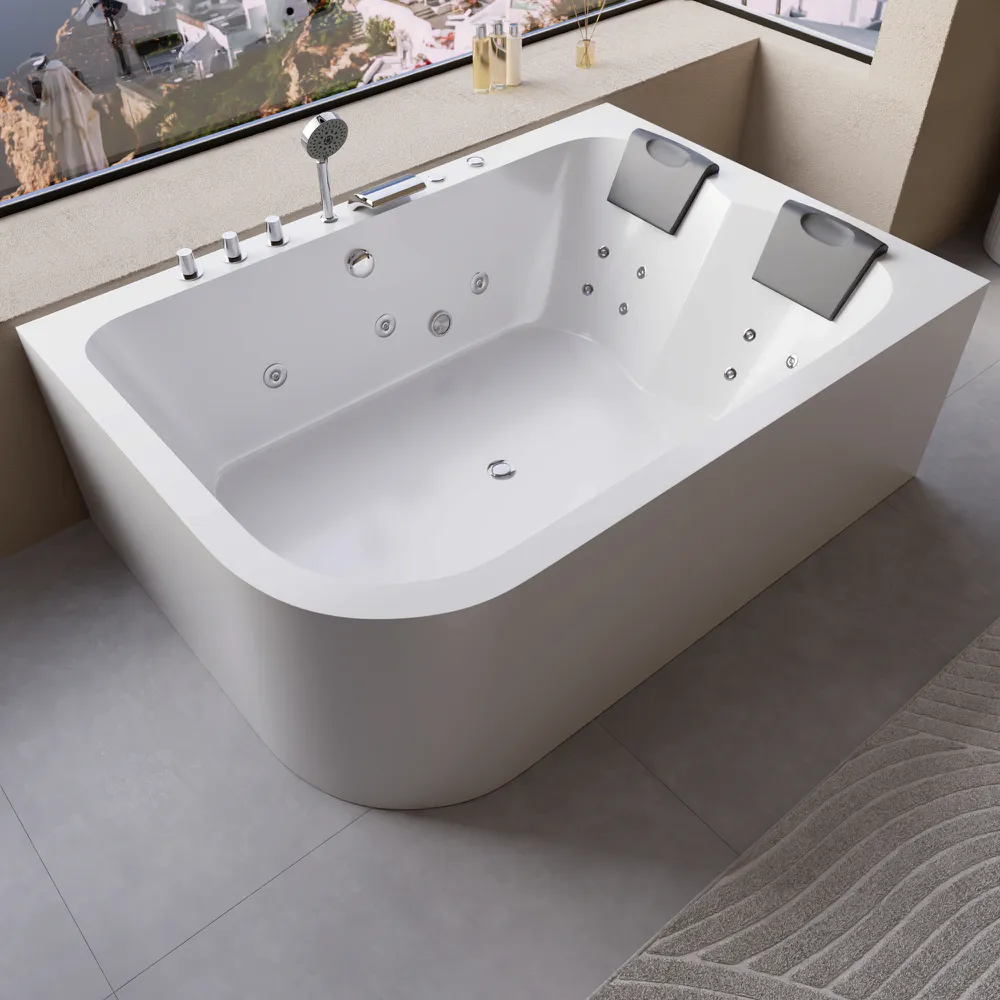 Vasca idromassaggio angolare 170x120 cm da interno lato destro con idroterapia | Infinity Eco
