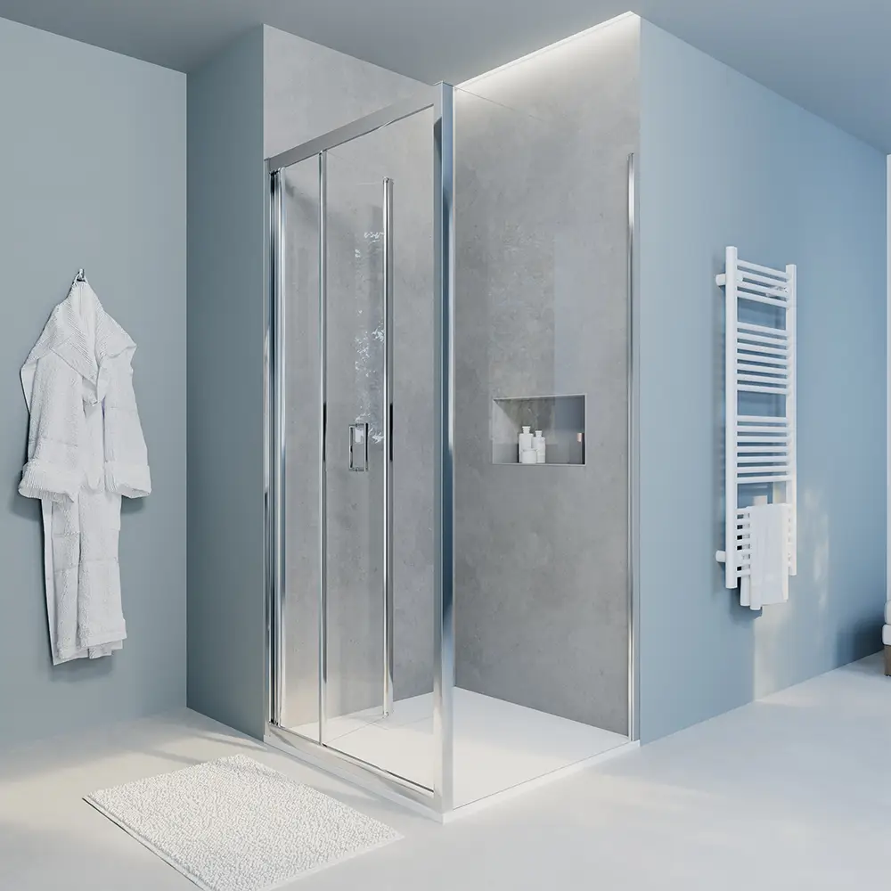 Box doccia 70x70 cm angolare apertura a libro vetro 6mm trasparente | Capri Box doccia 70x70 cm angolare apertura a libro vetro 6mm trasparente | Capri