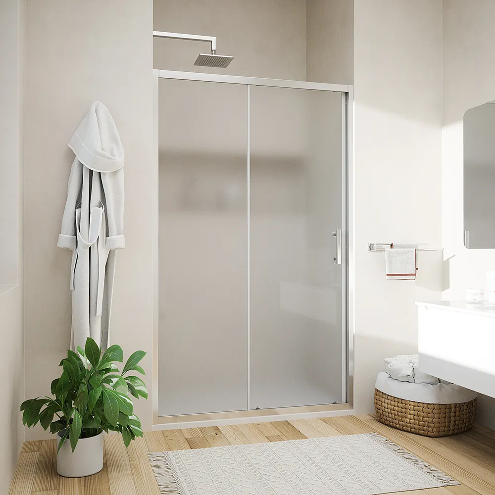 Porta doccia 130cm reversibile scorrevole vetro 6mm stampato h190 | Tenerife Porta doccia 130cm reversibile scorrevole vetro 6mm stampato h190 | Tenerife