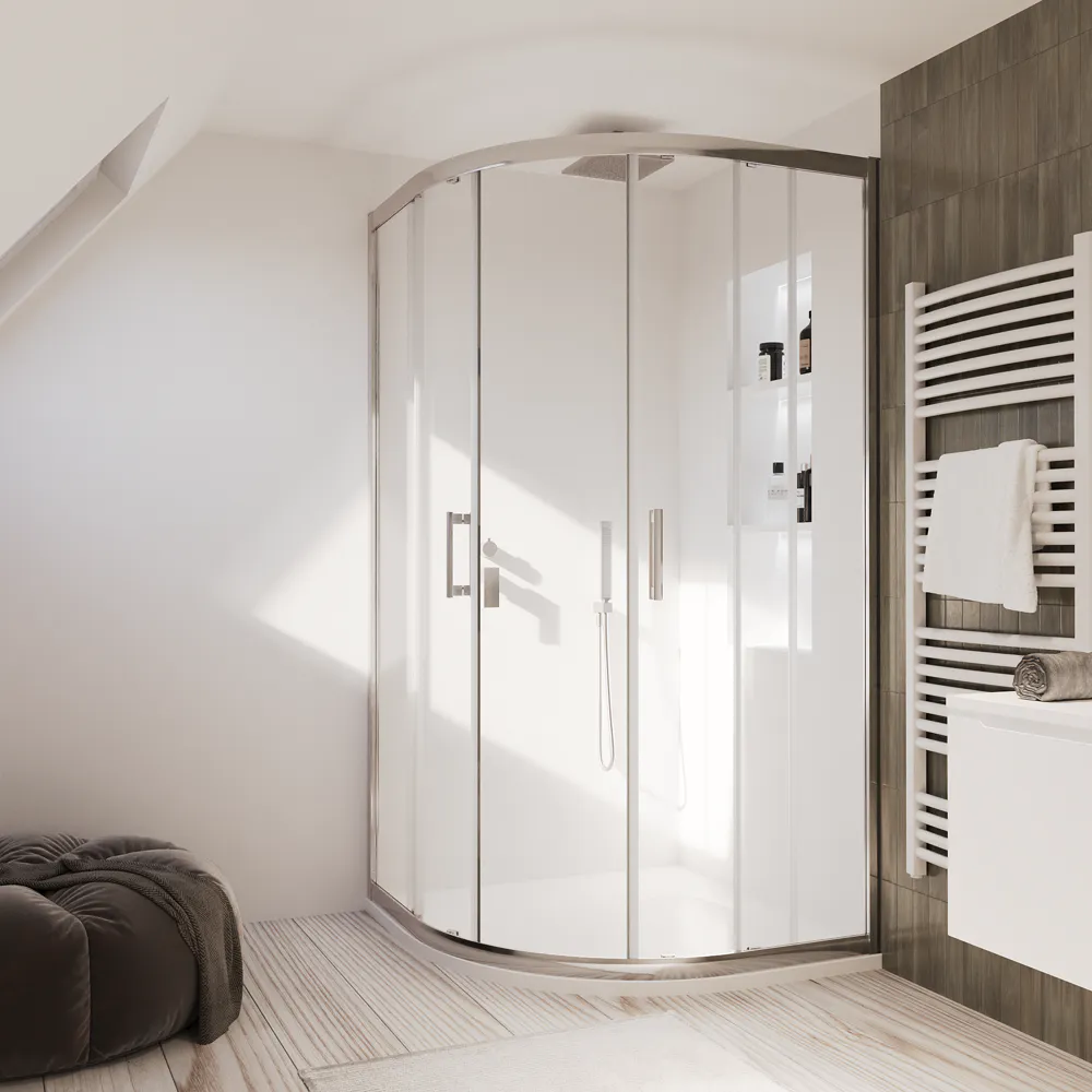 Box doccia 80x80cm semicircolare apertura scorrevole cristallo 6mm trasparente h180 | Java