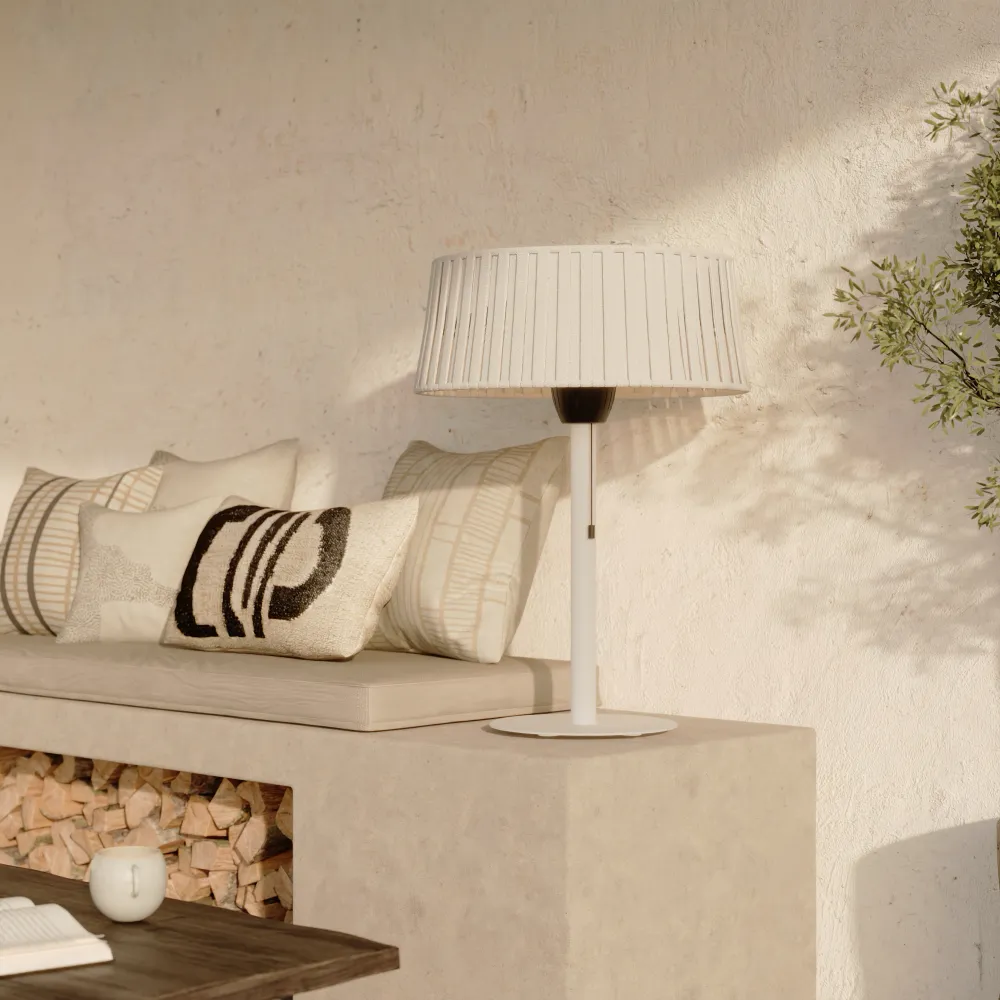 Fungo riscaldante da tavolo a lampada alogena 1500W interruttore a tirante colore bianco | Ignis