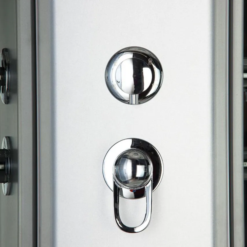 Dettaglio del miscelatore e deviatore della cabina doccia idromassaggio mod. Giglio