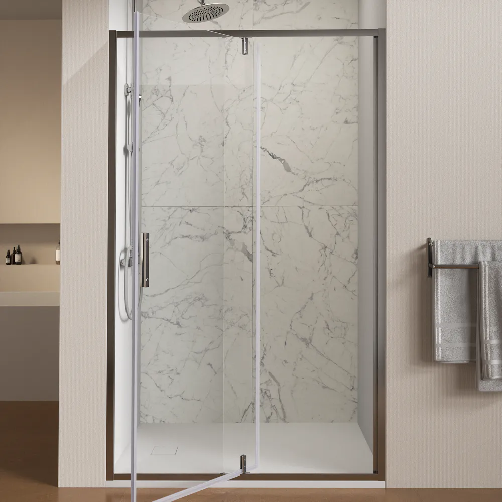 Nicchia slim a battente 140cm profili cromati vetro 6mm trasparente anticalcare con cerniere h190 | Lerici Nicchia slim a battente 140cm profili cromati vetro 6mm trasparente anticalcare con cerniere h190 | Lerici