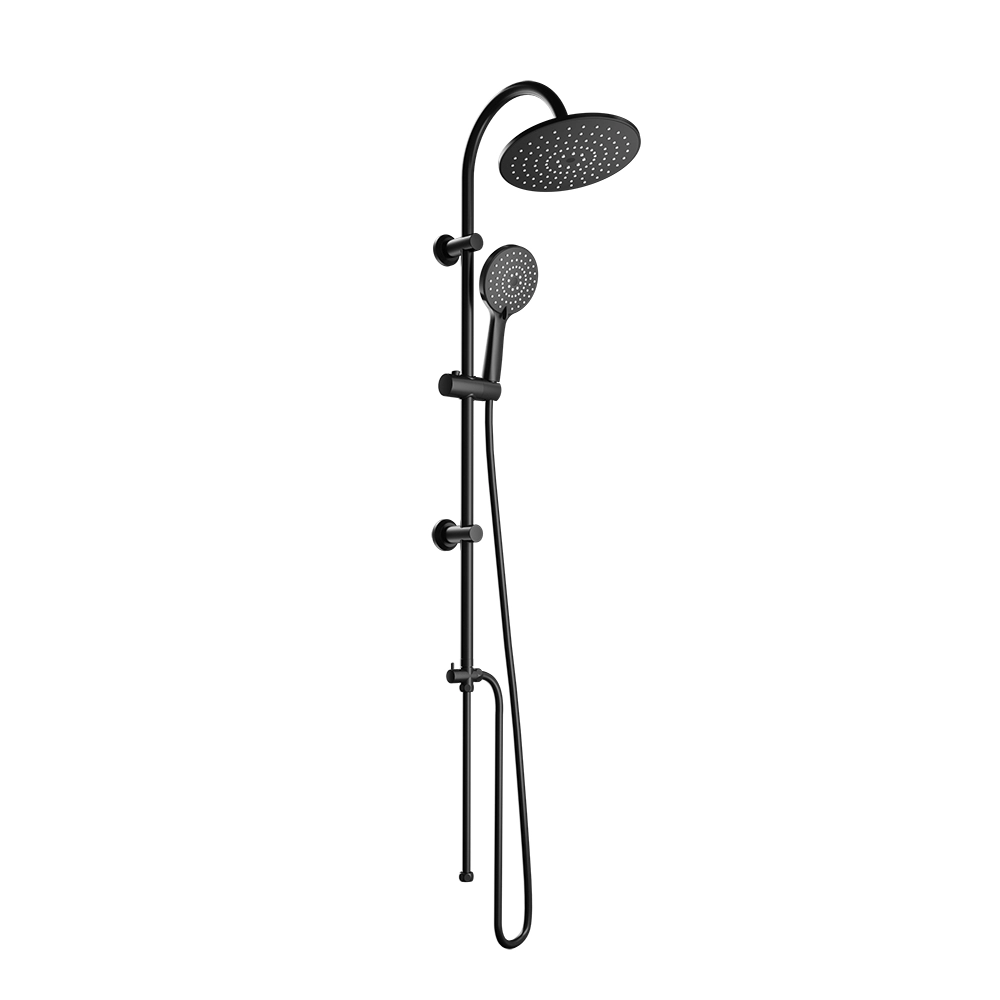 Colonna doccia nero opaco con deviatore in acciaio inox soffione 23 cm | Arno Colonna doccia nero opaco con deviatore in acciaio inox soffione 23 cm | Arno