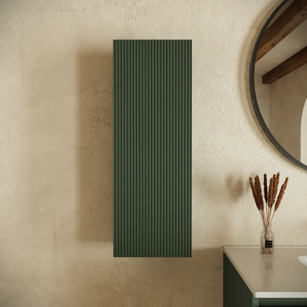 Colonna bagno sospesa cannettata 75cm verde foresta reversibile | Pelion