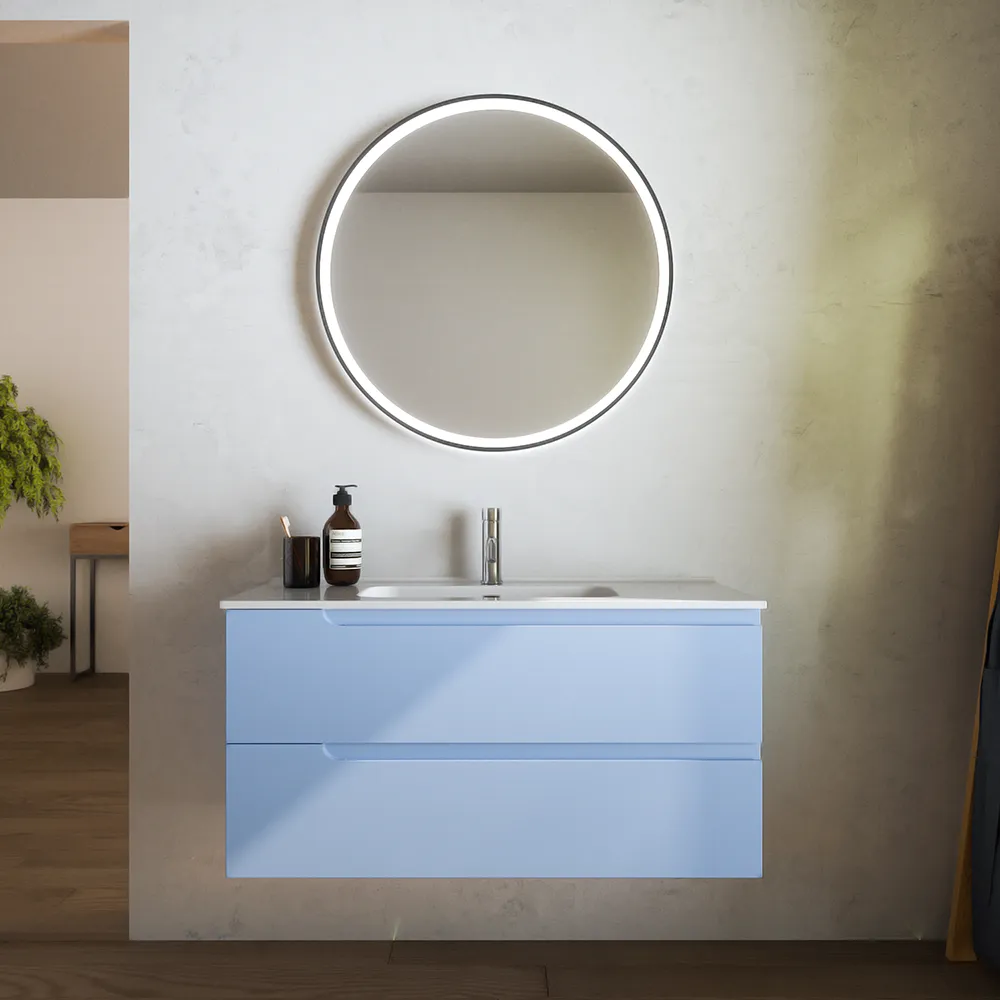 Mobile bagno sospeso 80 cm due cassetti carta da zucchero con lavabo | Ardenne Mobile bagno sospeso 80 cm due cassetti carta da zucchero con lavabo | Ardenne