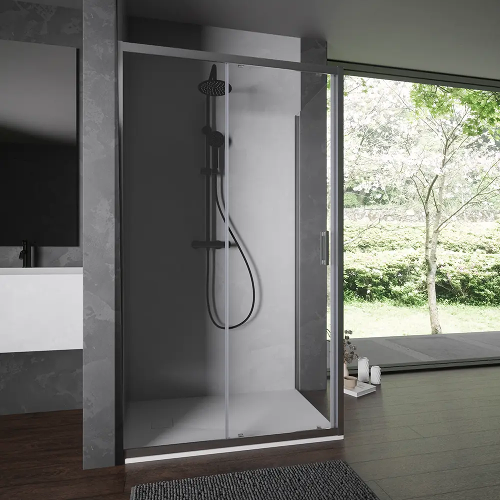 Box doccia 80x120 cm scorrevole vetro temperato 6mm trasparente h198 | Tahiti Box doccia 80x120 cm scorrevole vetro temperato 6mm trasparente h198 | Tahiti