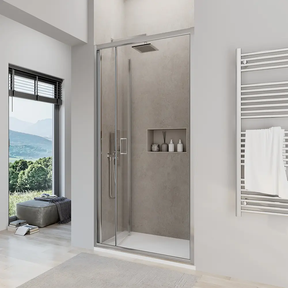 Porta doccia 90 cm apertura a libro vetro trasparente | Capri Porta doccia 90 cm apertura a libro vetro trasparente | Capri