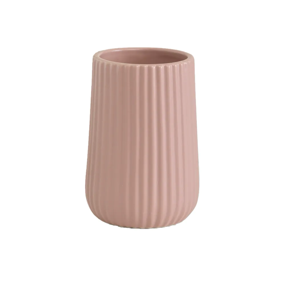 Portaspazzolini Gedy in ceramica rosa | Marika