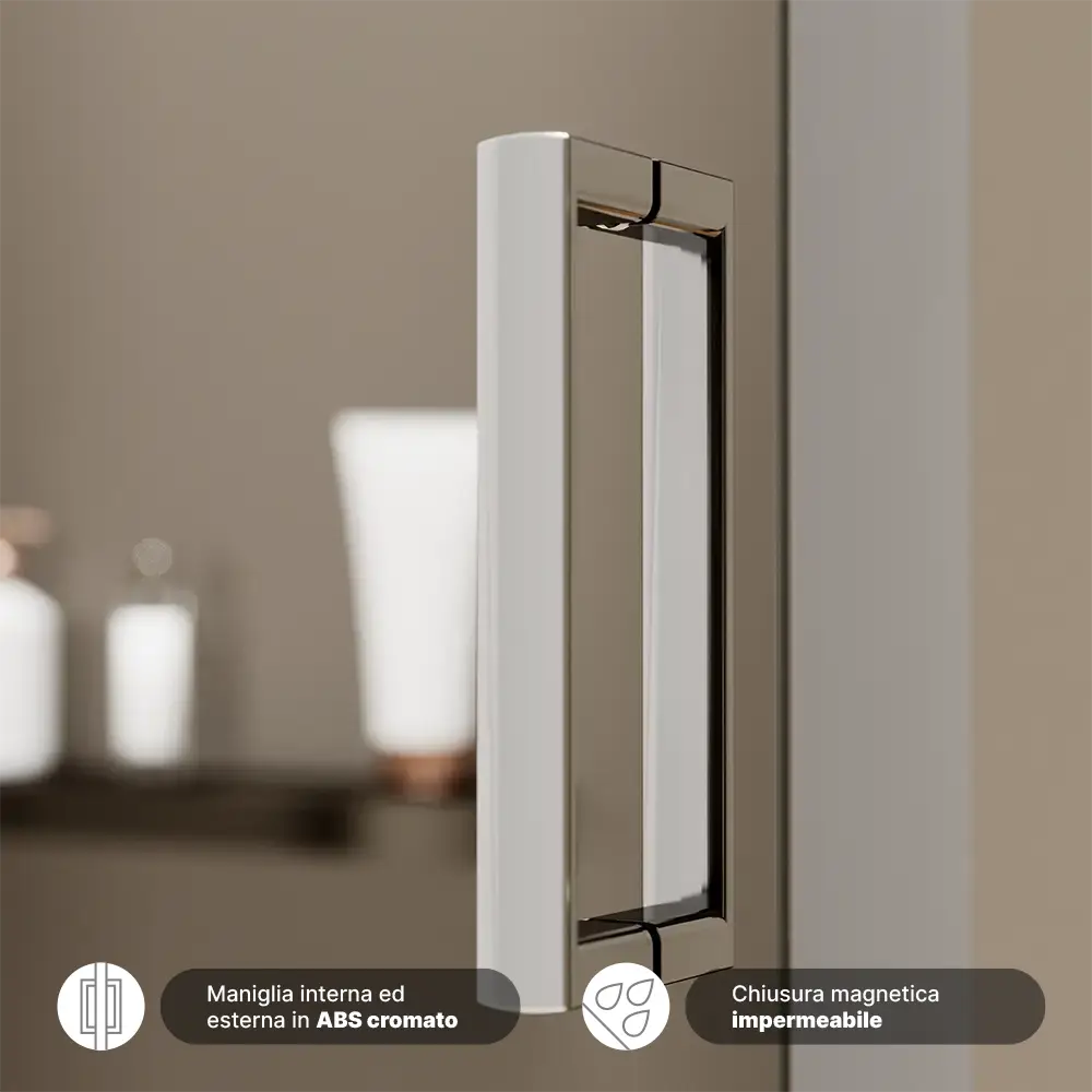 Porta doccia mod. Sicily - Dettaglio maniglia in ABS cromato Porta doccia mod. Sicily - Dettaglio maniglia in ABS cromato