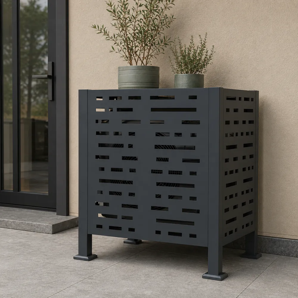 Copertura per condizionatore 91x91xh114cm in acciaio zincato antracite Copertura per condizionatore 91x91xh114cm in acciaio zincato antracite