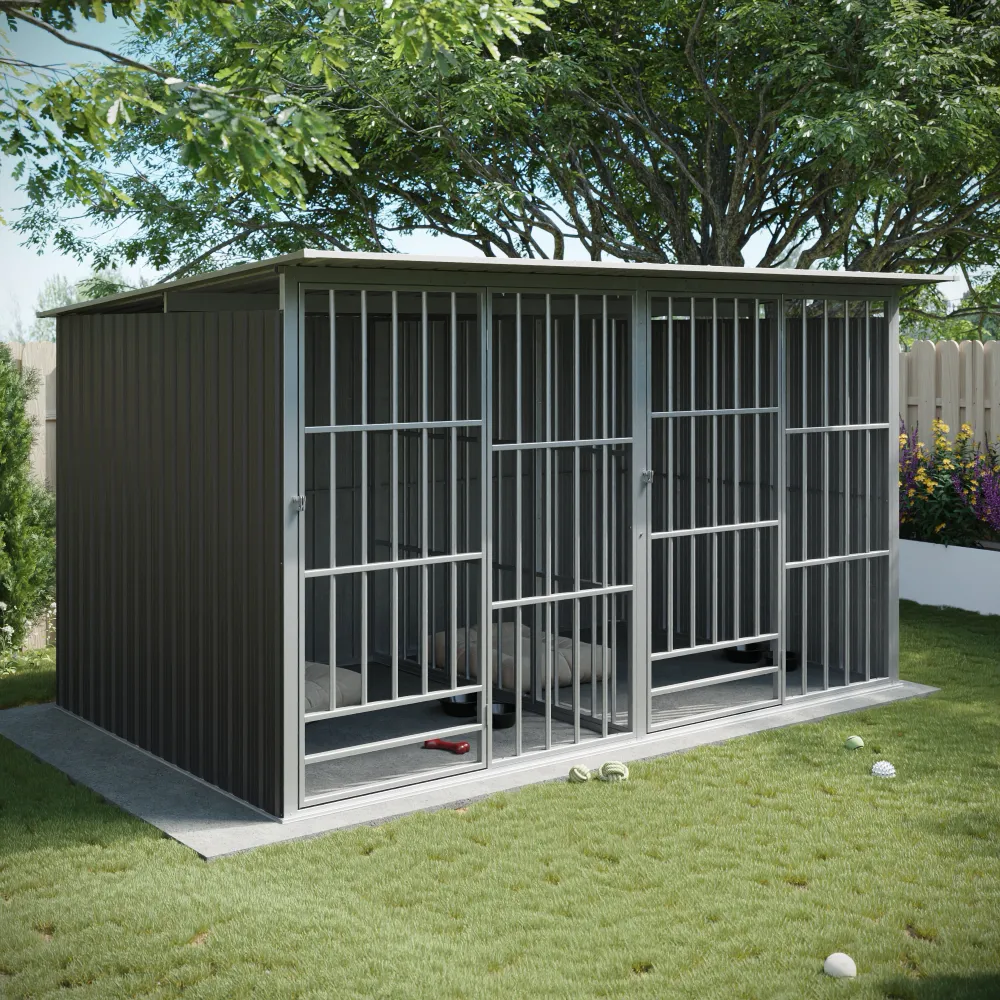 Box per cani in acciaio zincato 323x221x179,8cm colore nero Box per cani in acciaio zincato 323x221x179,8cm colore nero