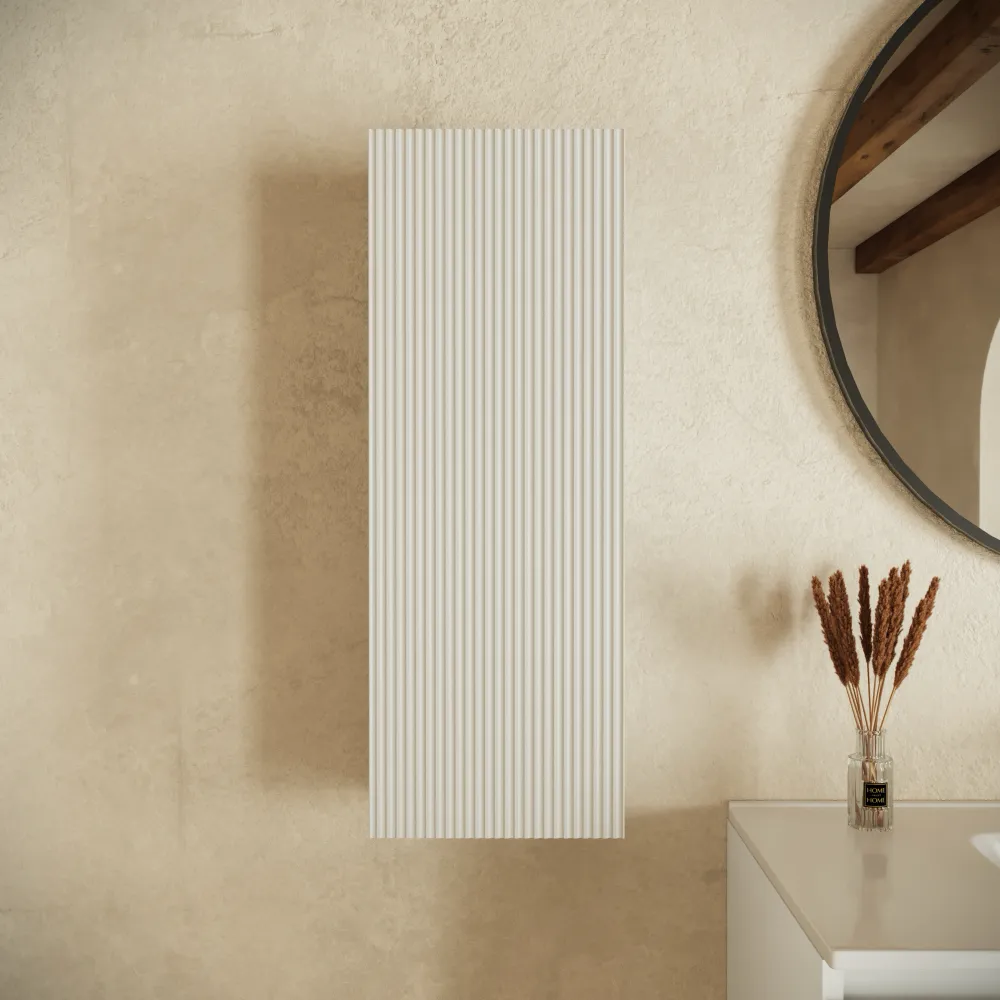 Colonna bagno sospesa cannettata 75cm bianco opaco reversibile | Pelion Colonna bagno sospesa cannettata 75cm bianco opaco reversibile | Pelion