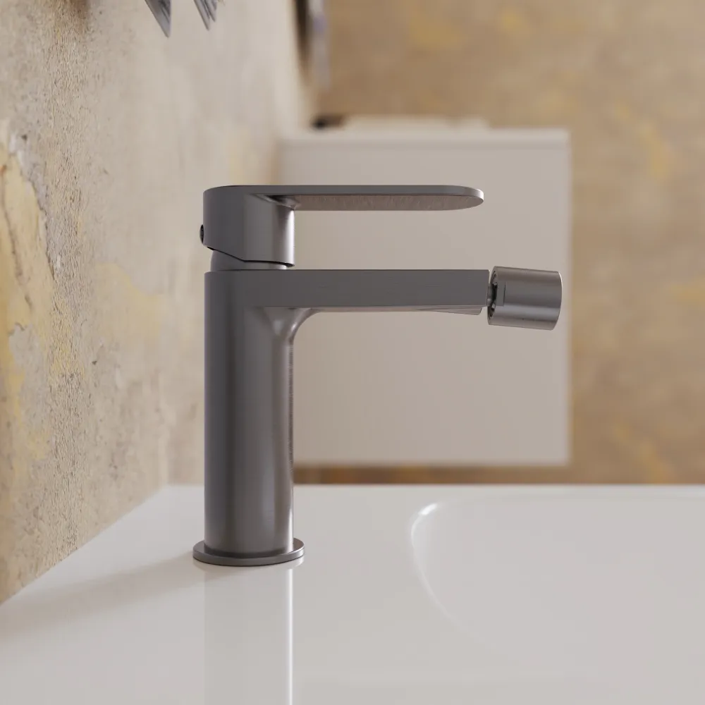 Miscelatore bidet senza scarico gun metal spazzolato | Margot Miscelatore bidet senza scarico gun metal spazzolato | Margot