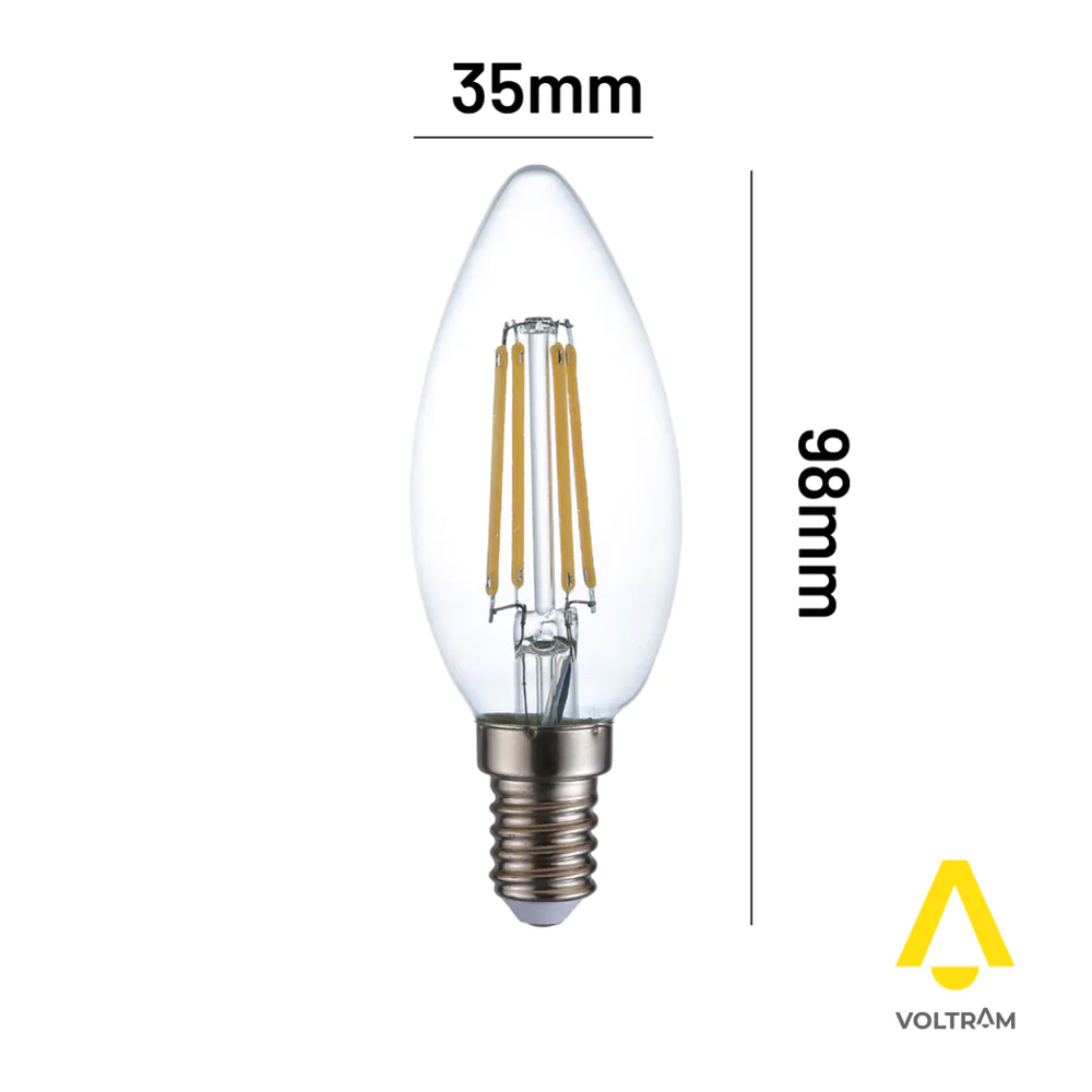 Lampadina LED E14 4W COG C35 600LM IP20 bianco naturale 4000K Lampadina LED E14 4W COG C35 600LM IP20 bianco naturale 4000K