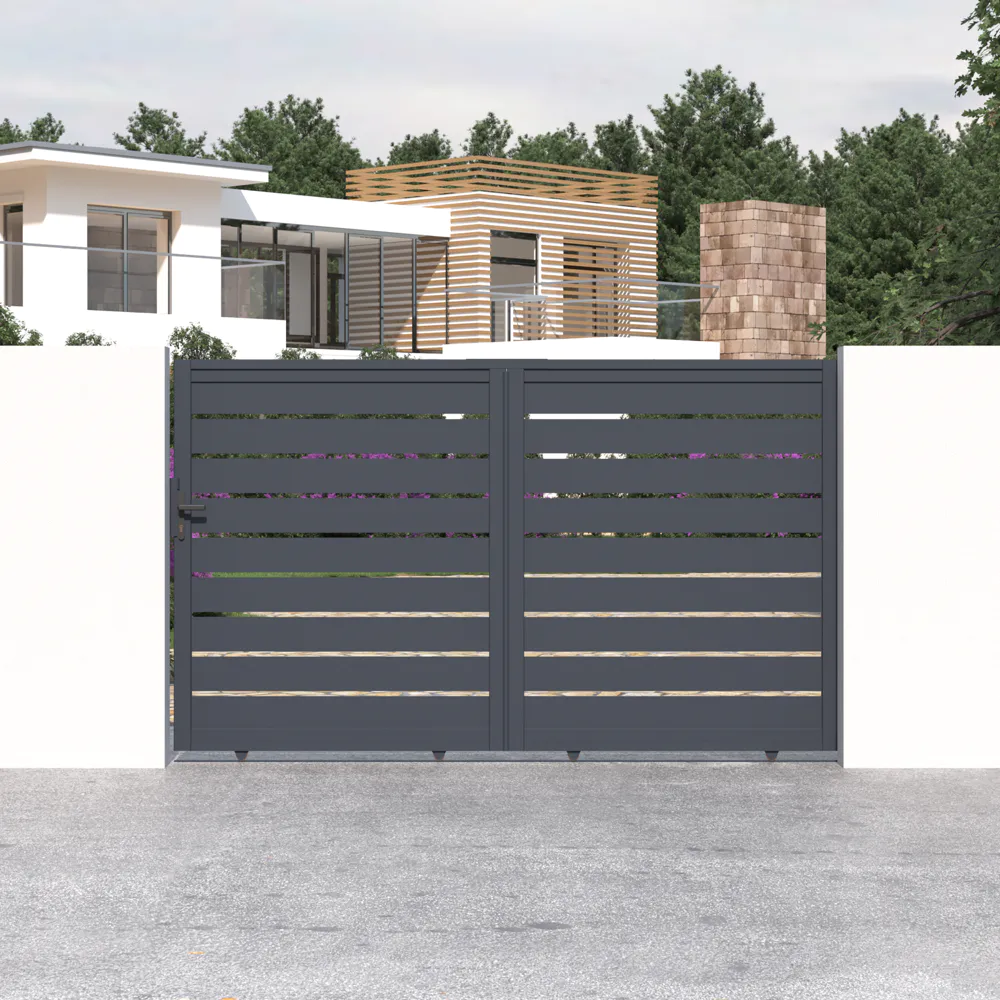 Cancello in alluminio scorrevole 300x176cm grigio freddo Cancello in alluminio scorrevole 300x176cm grigio freddo