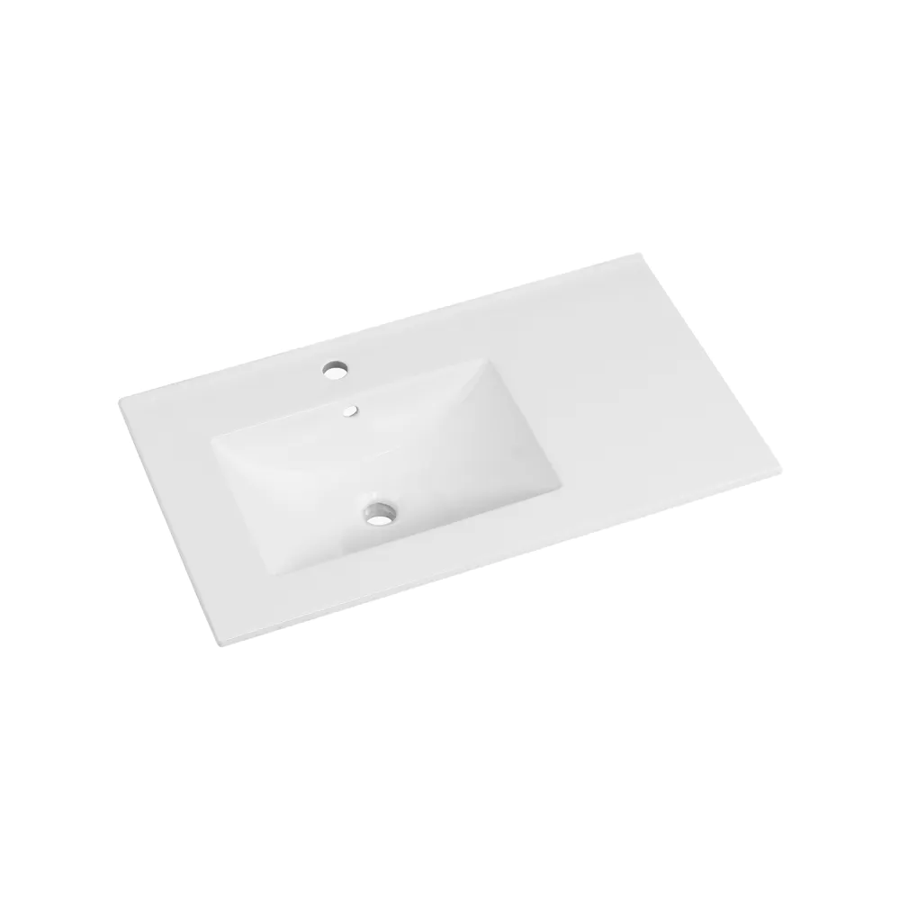 Lavabo da incasso 90cm vasca lato sinistro in ceramica bianco opaco | Orta