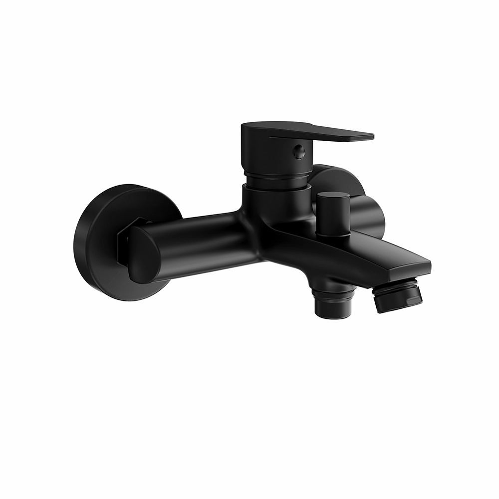 Miscelatore esterno vasca a muro con rubinetto nero opaco | Jane Miscelatore esterno vasca a muro con rubinetto nero opaco | Jane