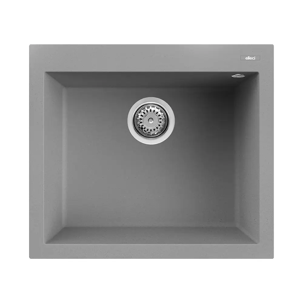Elleci lavello da cucina 1 vasca 57x50cm in granitek cemento installazione sopratop | Quadra 105 Elleci lavello da cucina 1 vasca 57x50cm in granitek cemento installazione sopratop | Quadra 105