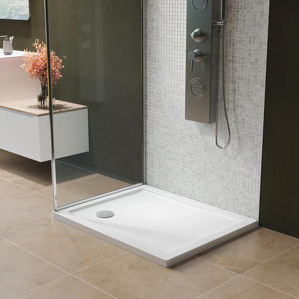 Piatto doccia 70x120 cm bianco lucido bordato in acrilico rinforzato | Asteios Piatto doccia 70x120 cm bianco lucido bordato in acrilico rinforzato | Asteios